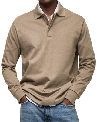 Camicia Poloshirt Casual a Maniche Lunghe