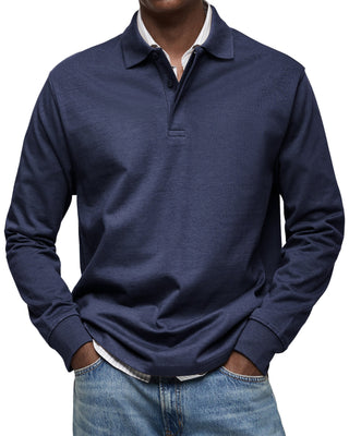 Camicia Poloshirt Casual a Maniche Lunghe