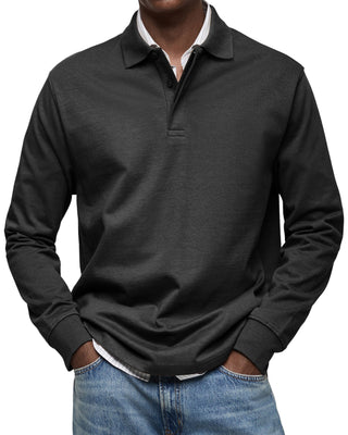 Camicia Poloshirt Casual a Maniche Lunghe