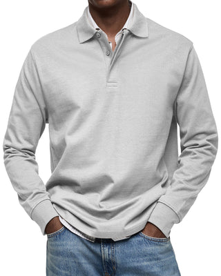 Camicia Poloshirt Casual a Maniche Lunghe