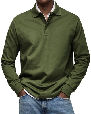Camicia Poloshirt Casual a Maniche Lunghe