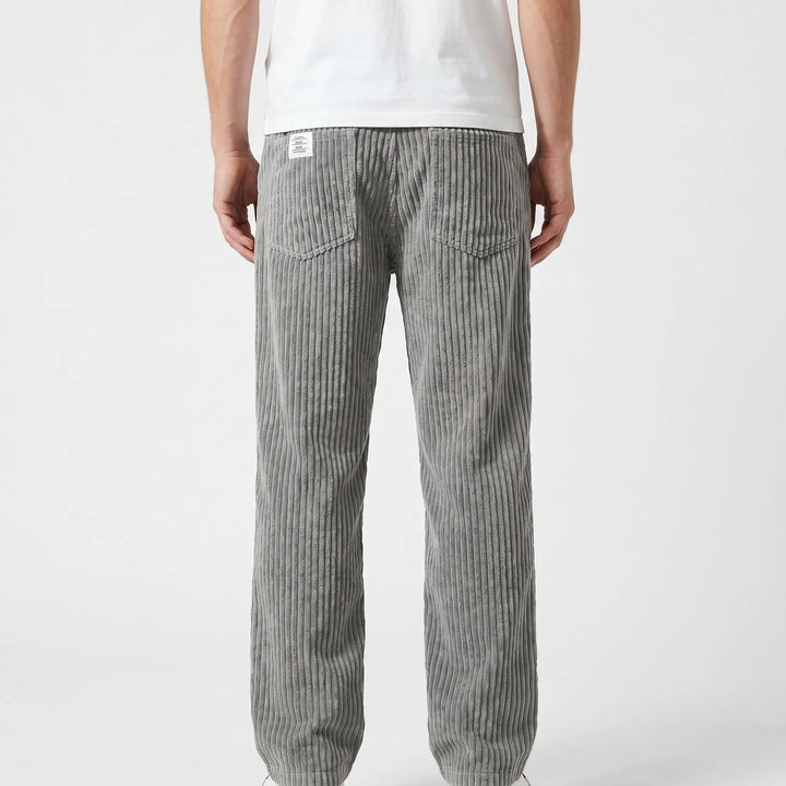 Pantaloni da uomo in velluto a coste con vita elasticizzata