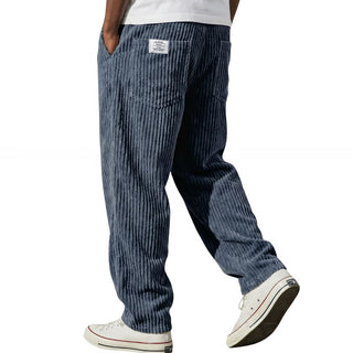 Pantaloni da uomo in velluto a coste con vita elasticizzata