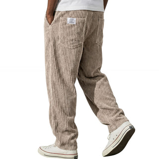 Pantaloni da uomo in velluto a coste con vita elasticizzata