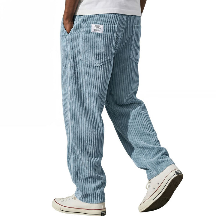 Pantaloni da uomo in velluto a coste con vita elasticizzata