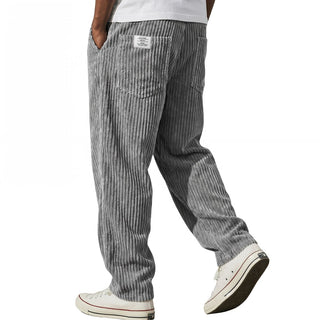 Pantaloni da uomo in velluto a coste con vita elasticizzata