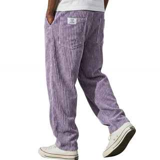 Pantaloni da uomo in velluto a coste con vita elasticizzata