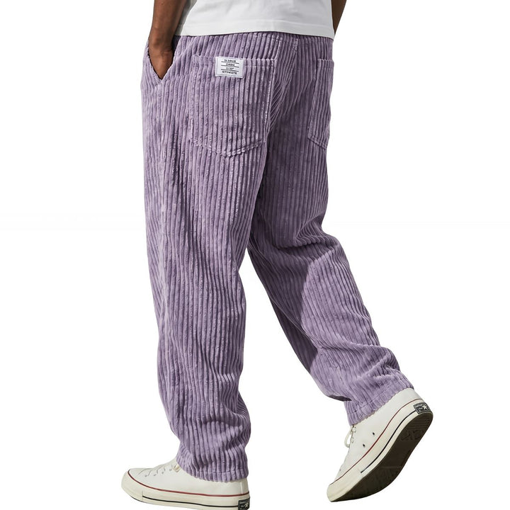 Pantaloni da uomo in velluto a coste con vita elasticizzata