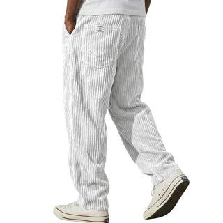 Pantaloni da uomo in velluto a coste con vita elasticizzata