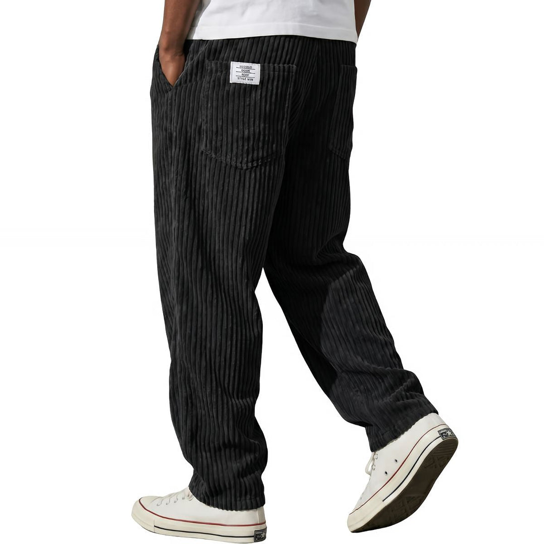 Pantaloni da uomo in velluto a coste con vita elasticizzata