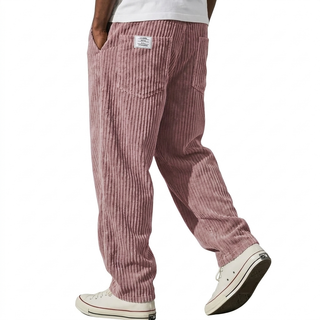 Pantaloni da uomo in velluto a coste con vita elasticizzata
